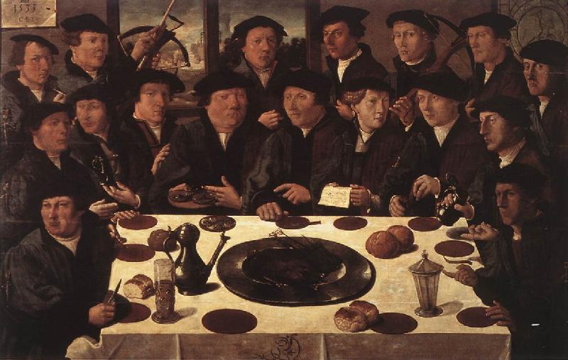 ANTHONISZ  Cornelis Banquet of Members of Amsterda  s Crossbow Civic Guard Germany oil painting art